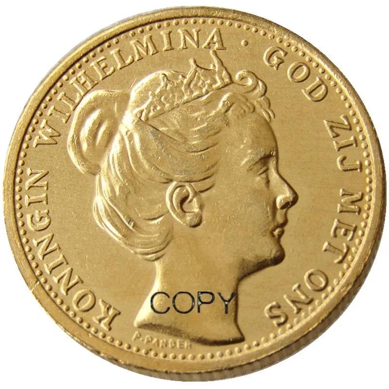 Netherlands, Wilhelmina I, 10 Gulden, 1898 Gold Plated Copy Decorative Coin
Netherlands, Wilhelmina I, 10 Gulden, 1898 Gold Plated Copy Decorative Coin