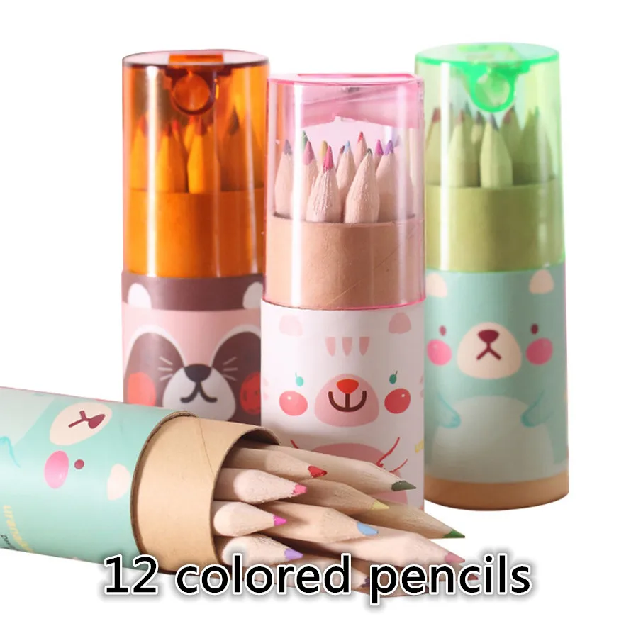 

Новинка, 12 цветов карандашей с точилкой, цветные мелки для детей, рисование, художественные принадлежности, детские товары