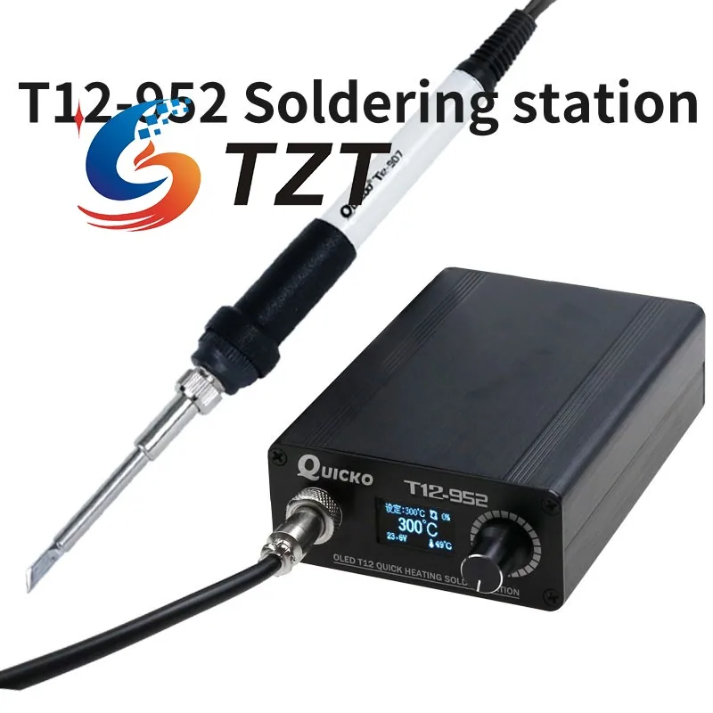 

TZT QUICKO T12-952 OLED T12 Quick Heating Solder Station Kit EU/US/UK w/ 907 Soldering Handle & Soldering Tip
