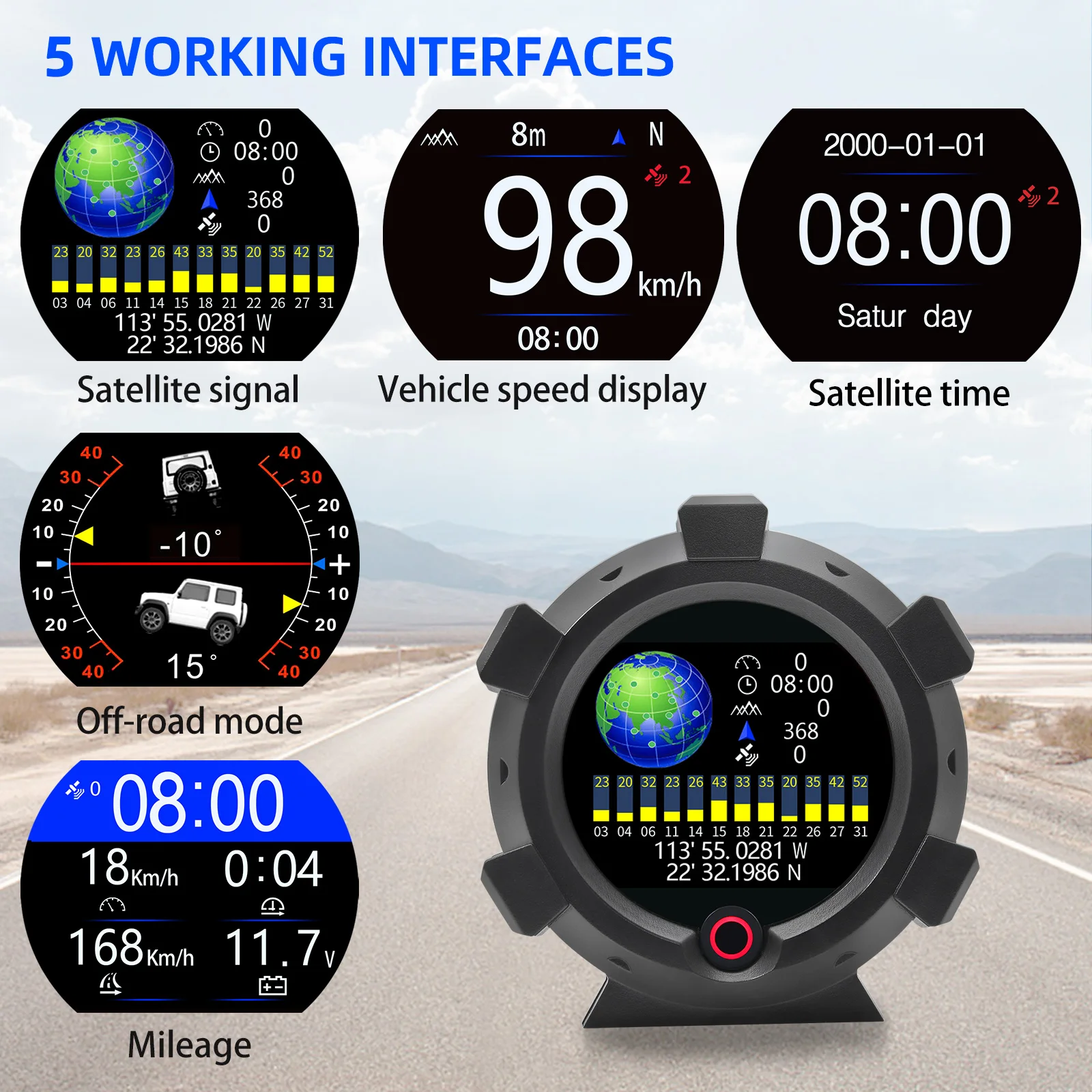 X95 GPS Head Up Display Horizontal Slope Meter Inclinometer Speedometer Car Compass Pitch Tilt Angle Altitude Latitude Longitude
X95 GPS Head Up Display Horizontal Slope Meter Inclinometer Speedometer Car Compass Pitch Tilt Angle Altitude Latitude Longitude