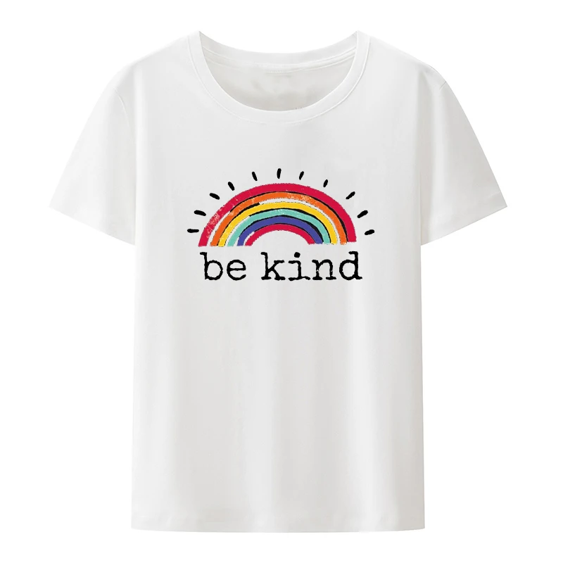 Модная футболка с забавным рисунком радуги быть добрым, летняя повседневная футболка с коротким рукавом, Милая футболка с принтом, топы, женская уличная одежда
Модная футболка с забавным рисунком радуги быть добрым, летняя повседневная футболка с коротким рукавом, Милая футболка с принтом, топы, женская уличная одежда