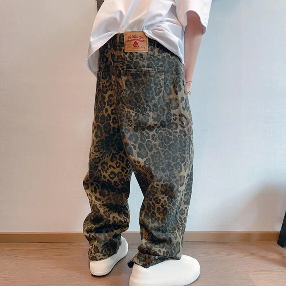 Men Loose Pants Leopard Print Hip Hop Men's Pants with Deep Crotch Soft Breathable Fabric Mid Waist Pockets for Comfortable
Men Loose Pants Leopard Print Hip Hop Men's Pants with Deep Crotch Soft Breathable Fabric Mid Waist Pockets for Comfortable