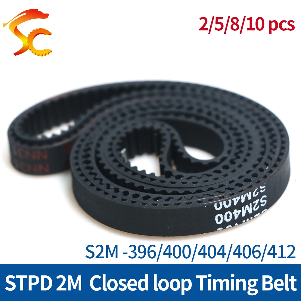 

ONEFIRE Rubber Timing Belt S2M 396/400/404/406/412mm Width 6/9/10/15mm STPD 2M Synchronous Closed loop Belt