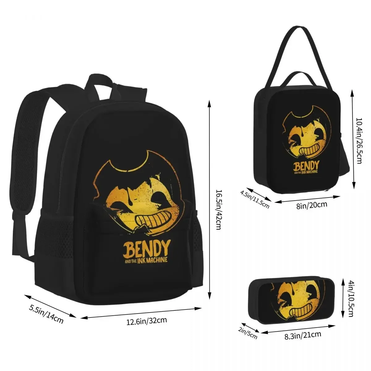 

Horror Games Backpacks Boys Girls Bookbag Students School Bags Cartoon Kids Rucksack Lunch Bag Pen Bag Three-Piece Set