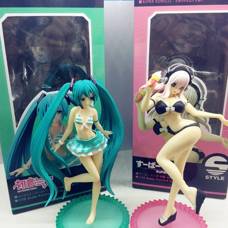 

Anime Singer Swimsuit Megurine Luka Super Sonico Hatsune Miku Action Figure PVC Figurine Model Toy Girl Gift Collectibles