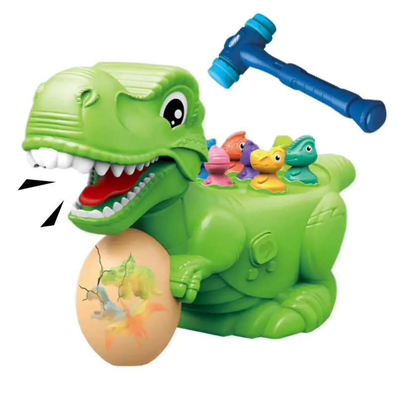 

Pounding Toys For Kids Dinosaur Shape Motor Skill Toy With Sound & Light Random Hammer Color Battery Powered Breakthrough Game