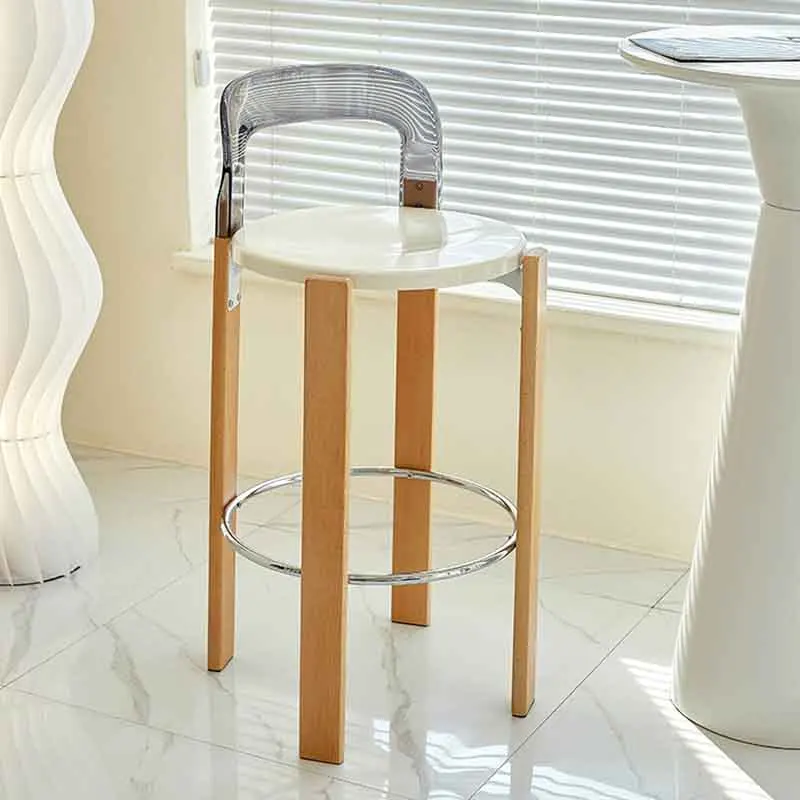

Скандинавская мебель, высокий стул из массива дерева, стулья для кафе, ресторана, бара, креативный барный стул, современный домашний стул, мобильный стул