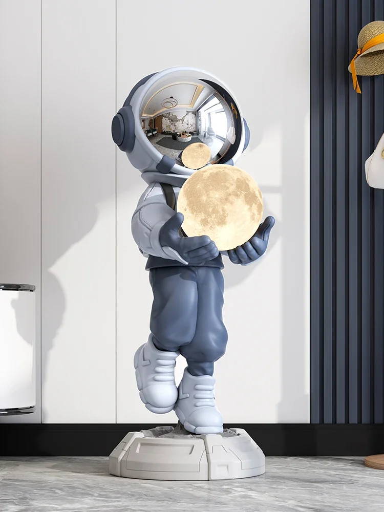 

Home Decor Creative Luminous Astronaut Statue Floor Decor Nordic Living Room Large Welcome Sculpture Art Astronaut Lamp Statues