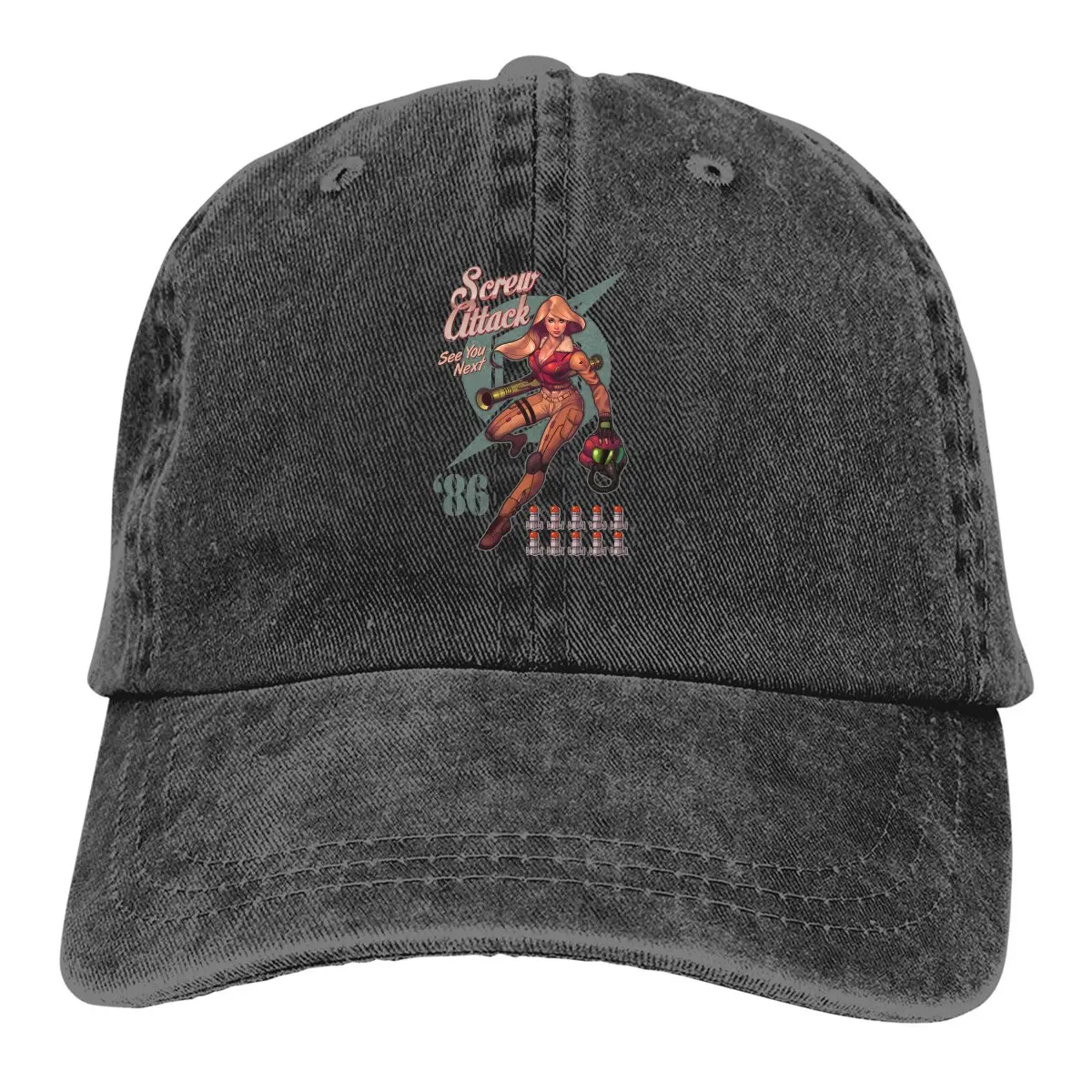 

Washed Men's Baseball Cap Varia Bombshell Trucker Snapback Cowboy Caps Dad Hat Super Metroid Golf Hats