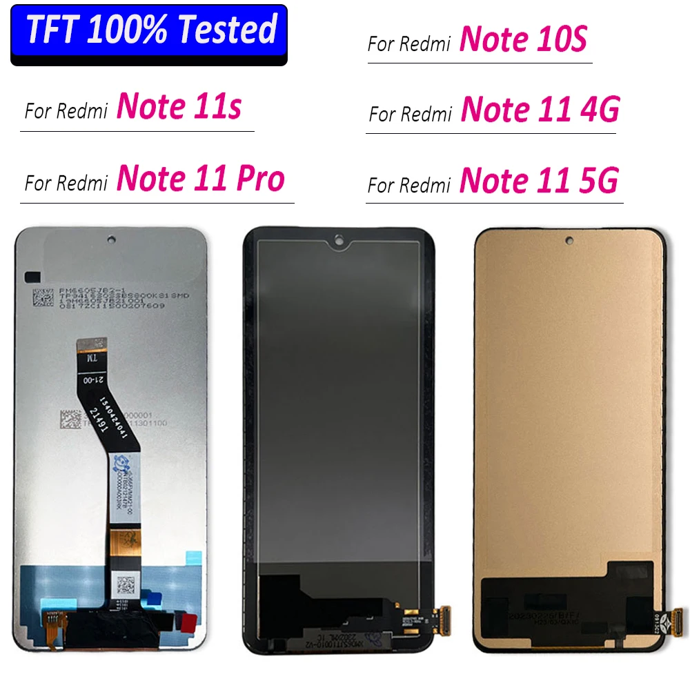 100% Tested TFT For Xiaomi Redmi Note 10S / 11 5G 4G / 11 Pro / 11S LCD Display Touch Panel Screen Digitizer Assembly No Frame
100% Tested TFT For Xiaomi Redmi Note 10S / 11 5G 4G / 11 Pro / 11S LCD Display Touch Panel Screen Digitizer Assembly No Frame