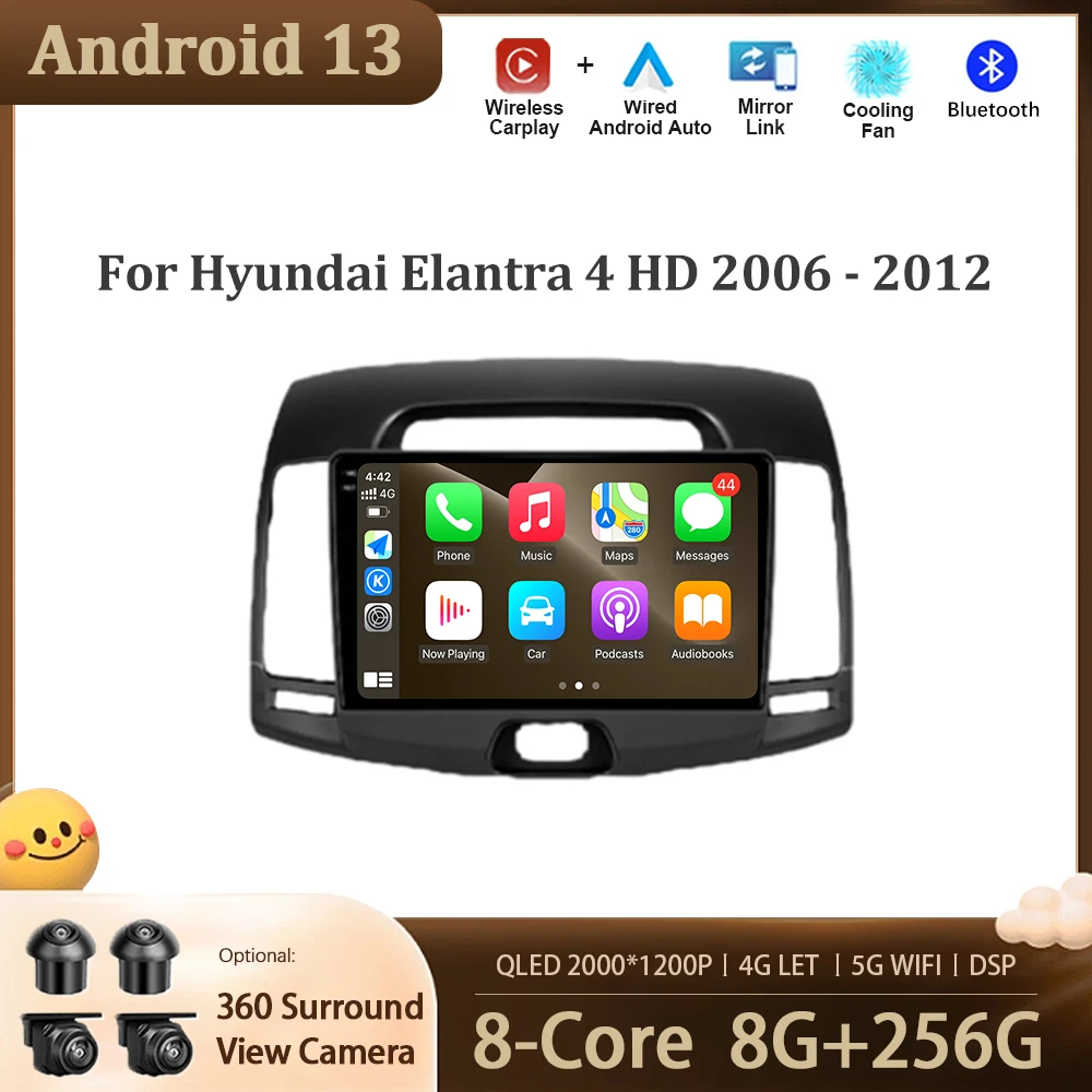 Автомагнитола для Hyundai Elantra 4 HD 2006 - 2012 Android 13, Автомобильный мультимедийный плеер, экран навигации DSP GPS WIFI, беспроводной Carplay
Автомагнитола для Hyundai Elantra 4 HD 2006 - 2012 Android 13, Автомобильный мультимедийный плеер, экран навигации DSP GPS WIFI, беспроводной Carplay