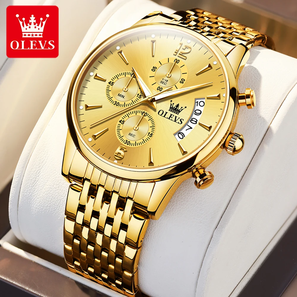 OLEVS Luxury Gold Men's Watches Waterproof Luminous Man Quartz Wristwatch Stainless Steel Top Brand Watch for Men High Quality
OLEVS Luxury Gold Men's Watches Waterproof Luminous Man Quartz Wristwatch Stainless Steel Top Brand Watch for Men High Quality