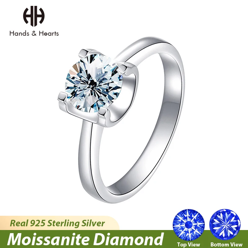 

Женское классическое кольцо в виде короны H & H, обручальное кольцо из стерлингового серебра 925 пробы с роскошным муассанитом и бриллиантом, Изящные Ювелирные украшения