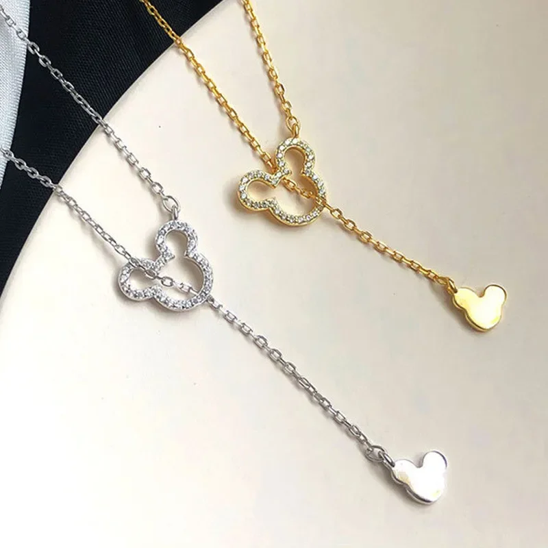 

Disney Mickey Mouse Tassel Necklace for Girls Anime Jewelry Accessories Fashion Design Minnie Necklaces Women Birthday Xmas Gift