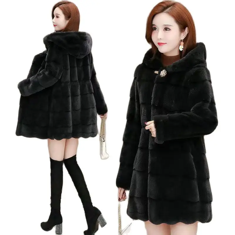 2023 Winter New Haining Mink Fur-like Casual Coat Women's Long Slim-fit Fashion Western Style Loose Hooded Warm Temperament Coat
2023 Winter New Haining Mink Fur-like Casual Coat Women's Long Slim-fit Fashion Western Style Loose Hooded Warm Temperament Coat