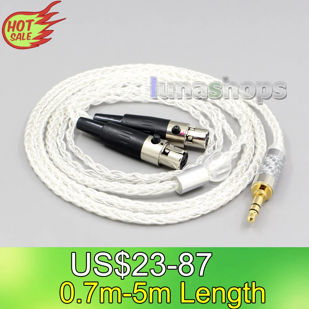 

LN006569 2.5mm 4.4mm XLR 8 Core Silver Plated OCC Earphone Cable For Audeze LCD-3 LCD-2 LCD-X LCD-XC LCD-4z LCD-MX4 LCD-GX