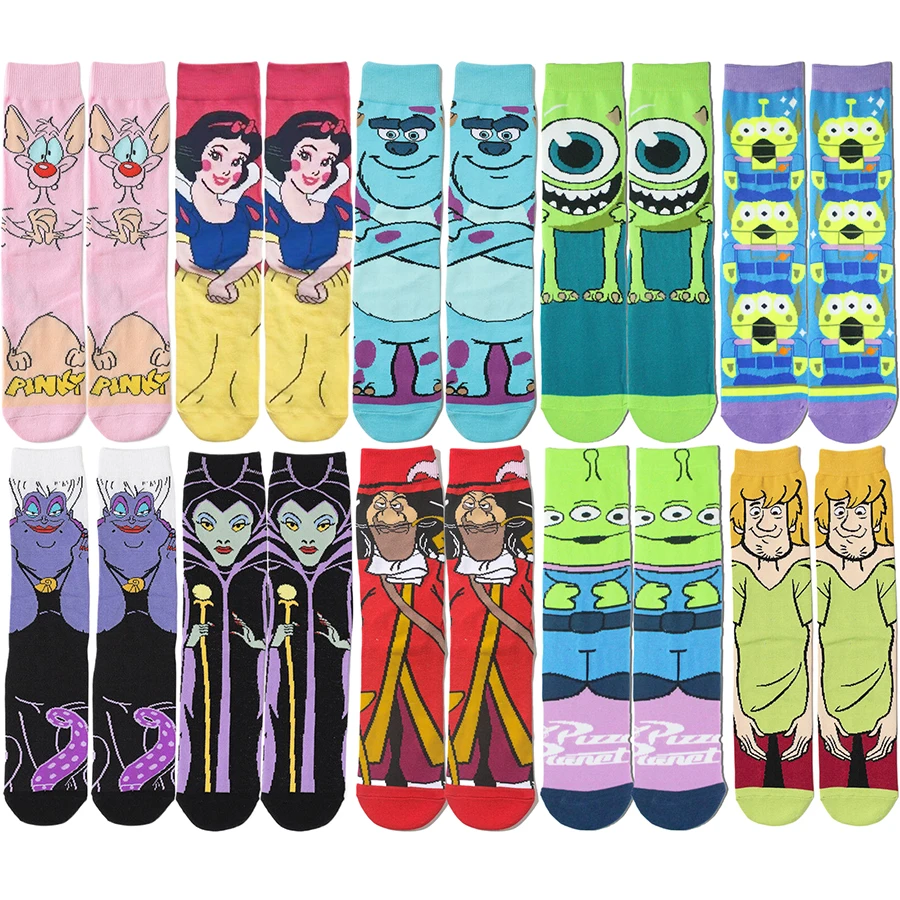 

5pairs MINISO anime cartoon gamers socks for men women novelty designer hip hop funny sock