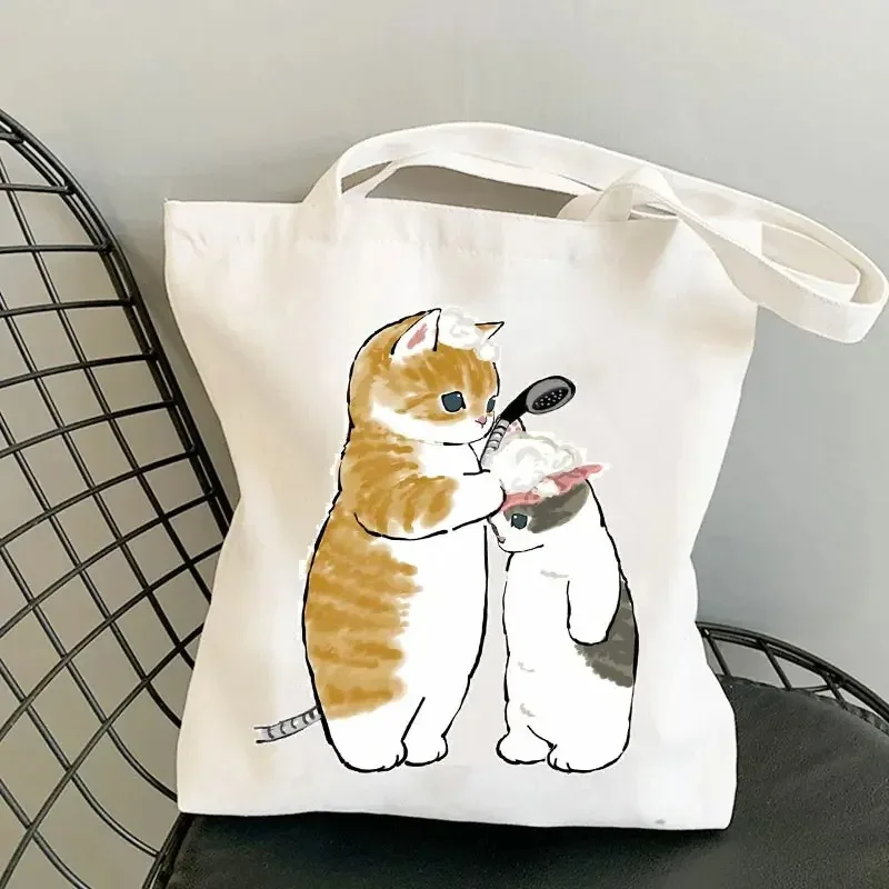 Cute Cat Print Tote Bag - Large Capacity Shopping Bag 17 Safe40f4f6ec345b5bcbf20765bb17a25z
