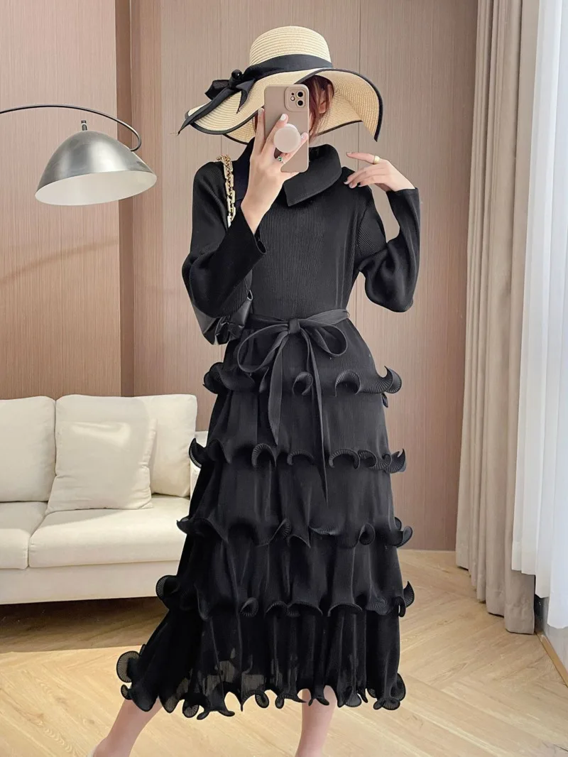 TVVOVVIN Pleated Dress For Ruffles Women Irregular Lapel Solid Long Sleeve Loose Fashion Belt Dresses Female Autumn New 2023 2JC
TVVOVVIN Pleated Dress For Ruffles Women Irregular Lapel Solid Long Sleeve Loose Fashion Belt Dresses Female Autumn New 2023 2JC