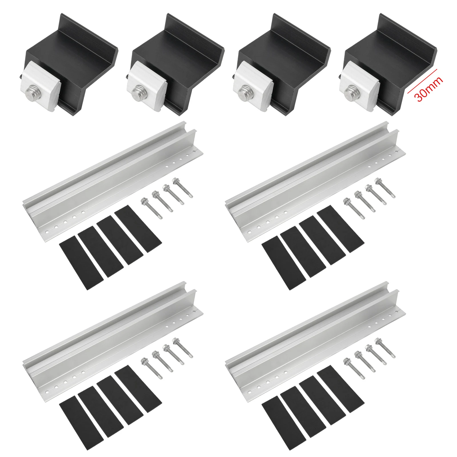 30/35mm Solar Modules PV Bracket Trapezoidal Sheet Flat Roof Aluminium Mounting Rail End Clamp PV Solar Panel Mount Accessories
30/35mm Solar Modules PV Bracket Trapezoidal Sheet Flat Roof Aluminium Mounting Rail End Clamp PV Solar Panel Mount Accessories