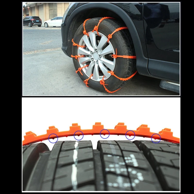 

U90C Car Safety Driving Winter Tire Chain Universal Nylon Rubber Anti-skid Chains for Snow Road Mud High-rigidity No shaking