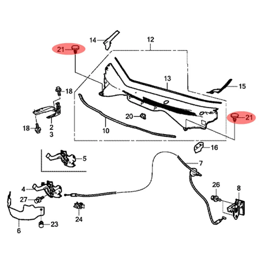 For Acura Integra Cowl Grille Clip For Civic Del Sol Head Diameter 13 Mm For Honda 91501-SL4-003 Fits Hole Size 6 Mm
For Acura Integra Cowl Grille Clip For Civic Del Sol Head Diameter 13 Mm For Honda 91501-SL4-003 Fits Hole Size 6 Mm