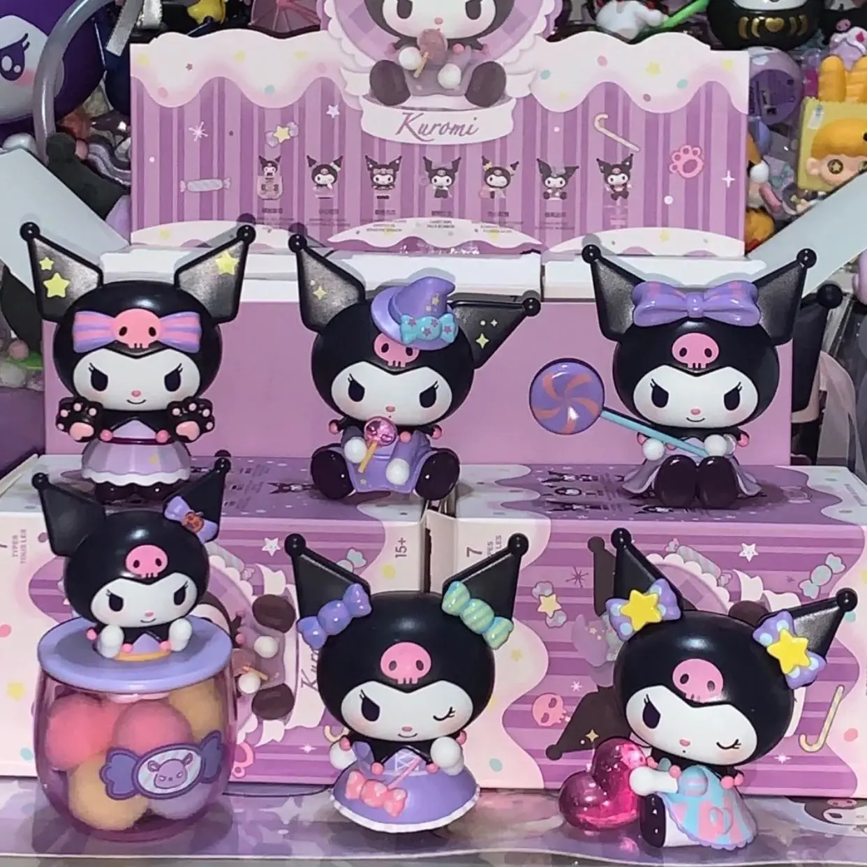 

Sanrio Kuromi Trick Or Treat Series Blind Box Melody Anime Figure Surprise Mystery Guess Bag Kawaii Model Children Cute Toy Gift