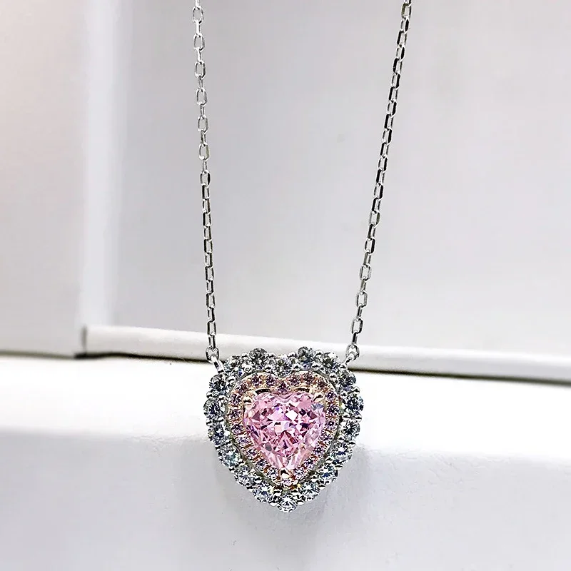 Versatile 925 Silver Heart Pink Yellow High Carbon Diamond Pendant Necklace, Suitable for Women's Exquisite Jewelry
Versatile 925 Silver Heart Pink Yellow High Carbon Diamond Pendant Necklace, Suitable for Women's Exquisite Jewelry