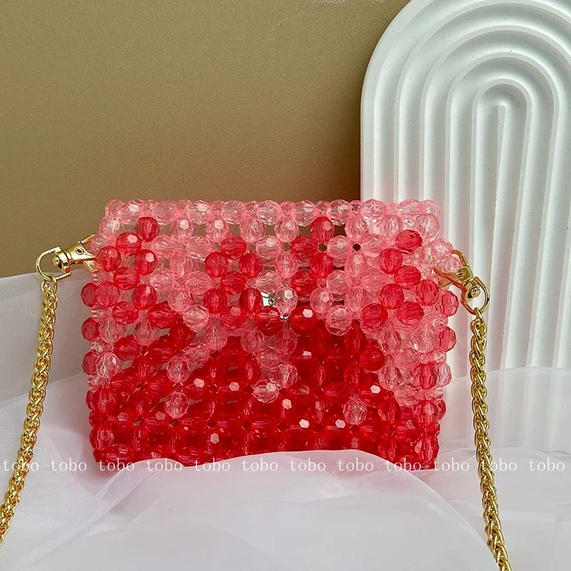 Женская плетеная Сумка через плечо с цепочкой, длинная индивидуальная женская сумка ручной работы с бисером и градиентом, дизайнерский кошелек для карт 
Женская плетеная Сумка через плечо с цепочкой, длинная индивидуальная женская сумка ручной работы с бисером и градиентом, дизайнерский кошелек для карт