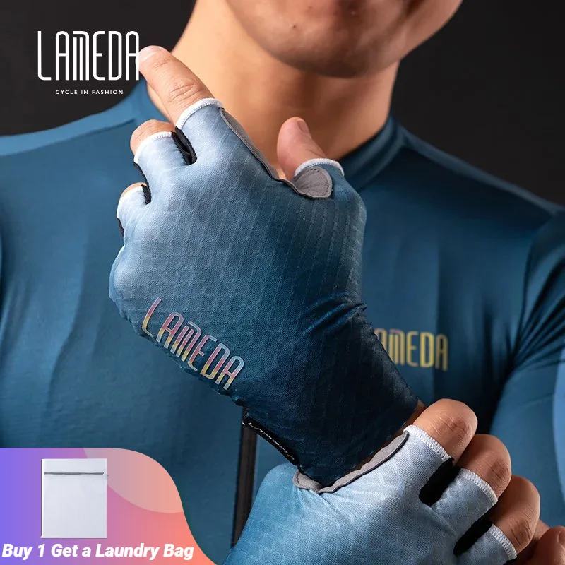 

Lameda Men's Half Finger Gloves Men Women Breathable Cycling Glove Summer Bicycle Gloves Anti-friction Bike Glove