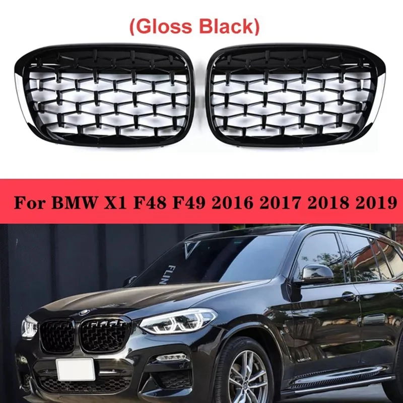 2PCS Front Kidney Diamond Meteor Style Grille Grills For -BMW X1 F48 F49 2016 2017-2019 Racing Grills Glossy Black
2PCS Front Kidney Diamond Meteor Style Grille Grills For -BMW X1 F48 F49 2016 2017-2019 Racing Grills Glossy Black