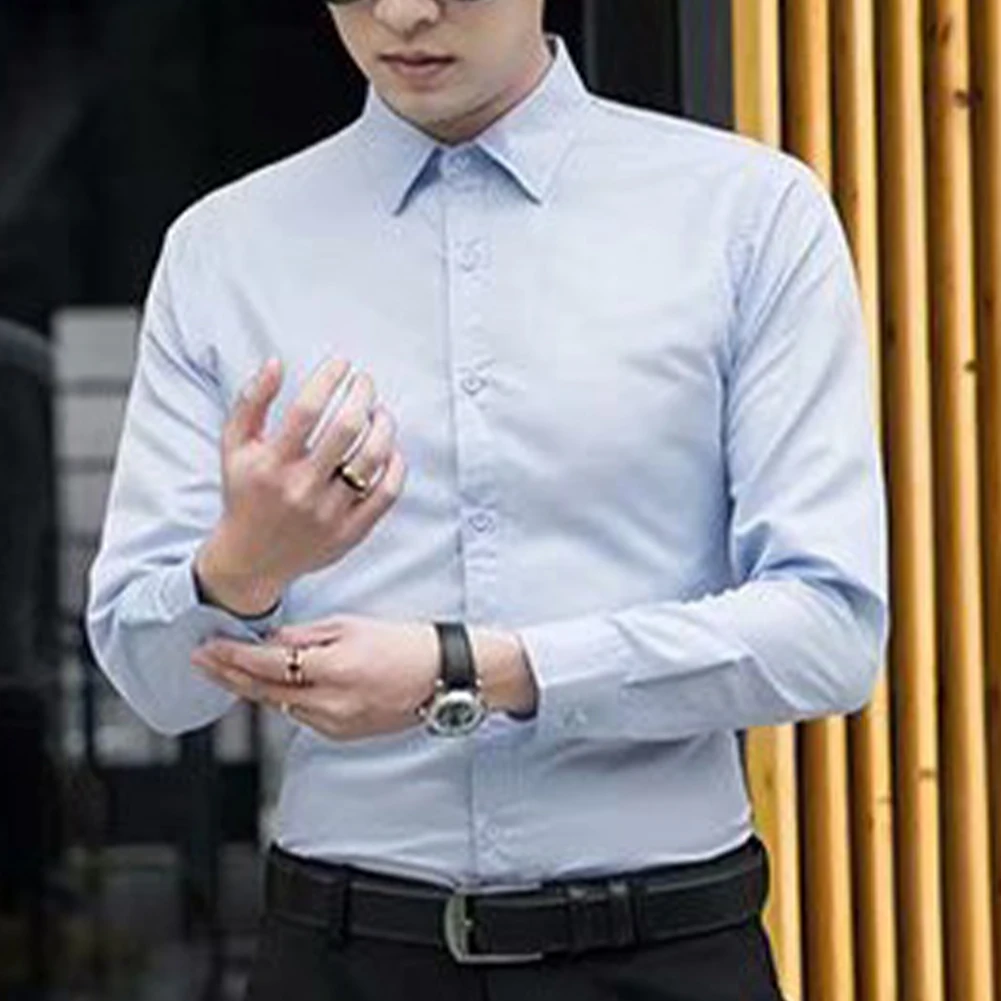 Men Button Down Elasticity Lapel Formal Long Sleeve Slim Business Shirts Dress Shirt Casual Blouse Top Social Solid Men's Shirt
Men Button Down Elasticity Lapel Formal Long Sleeve Slim Business Shirts Dress Shirt Casual Blouse Top Social Solid Men's Shirt