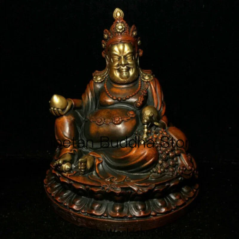 7.6" Old Red Copper 24k Gold Gilt Tibet Yellow Jambhala Wealth God Buddha Statue
7.6" Old Red Copper 24k Gold Gilt Tibet Yellow Jambhala Wealth God Buddha Statue