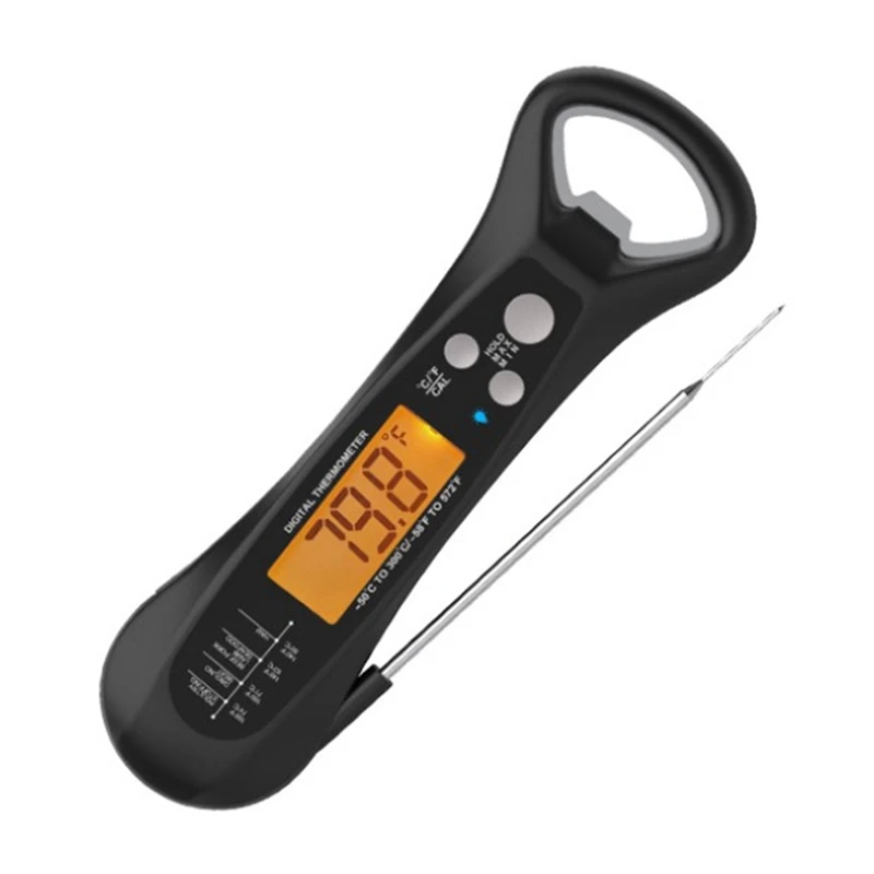 

Digital Meat Thermometer, IPX7 Waterproof Instant Read Food Thermometer Probe,With Backlight & Bottle Opener
