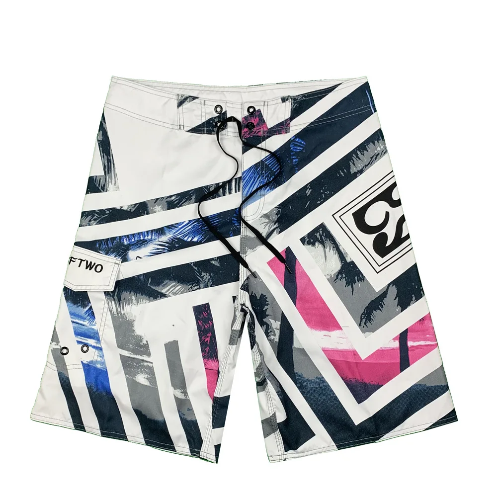 

2024 new cross-border twill seascape coconut peach skin quick drying surf beach pants men's fitness five minute shorts