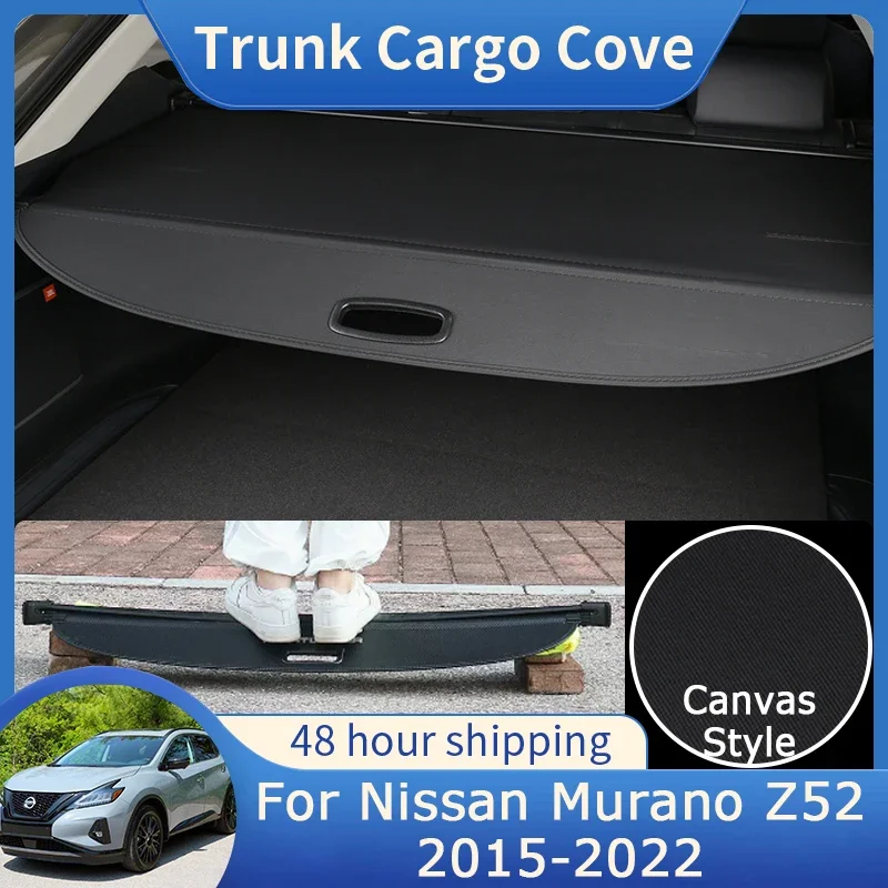 

For Nissan Murano Z52 2015~2022 Rear Trunk Cargo Cover Curtain Luggage Shield Shade Retractable Anti-peeping Interior Accessorie