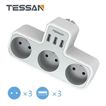 TESSAN EU Standard Plug Power Strip with 3 USB Ports & 3 AC Outlets Multi Outlets Extender Wall USB Socket Adapter Plug Type-E/F
TESSAN EU Standard Plug Power Strip with 3 USB Ports & 3 AC Outlets Multi Outlets Extender Wall USB Socket Adapter Plug Type-E/F