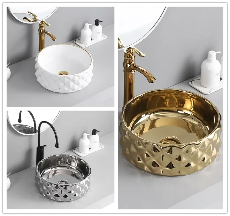 Nordic Simple Table Basin Gold Silver Ceramic Washbasin round Wash Basin Household Sink
Nordic Simple Table Basin Gold Silver Ceramic Washbasin round Wash Basin Household Sink