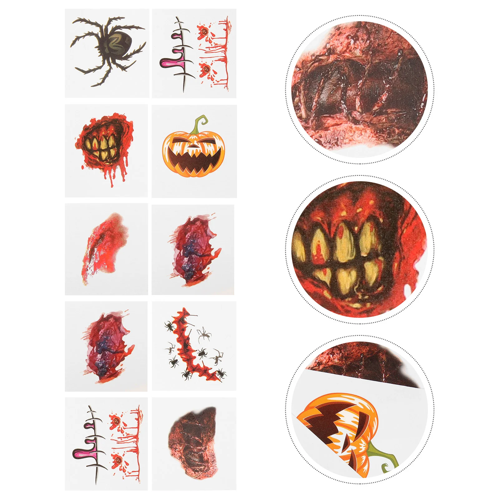 Realistic Tattoos Halloween Body Makeup Face Scars Decals Temporary Fake Blood Wound Stickers
Realistic Tattoos Halloween Body Makeup Face Scars Decals Temporary Fake Blood Wound Stickers
