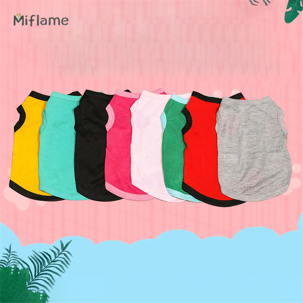 

Miflame Solid Color Vest For Pet Dog Clothes Chihuahua Teddy Summer Models Small Medium Dogs Clothing Cotton Puppy Thin T-shirt