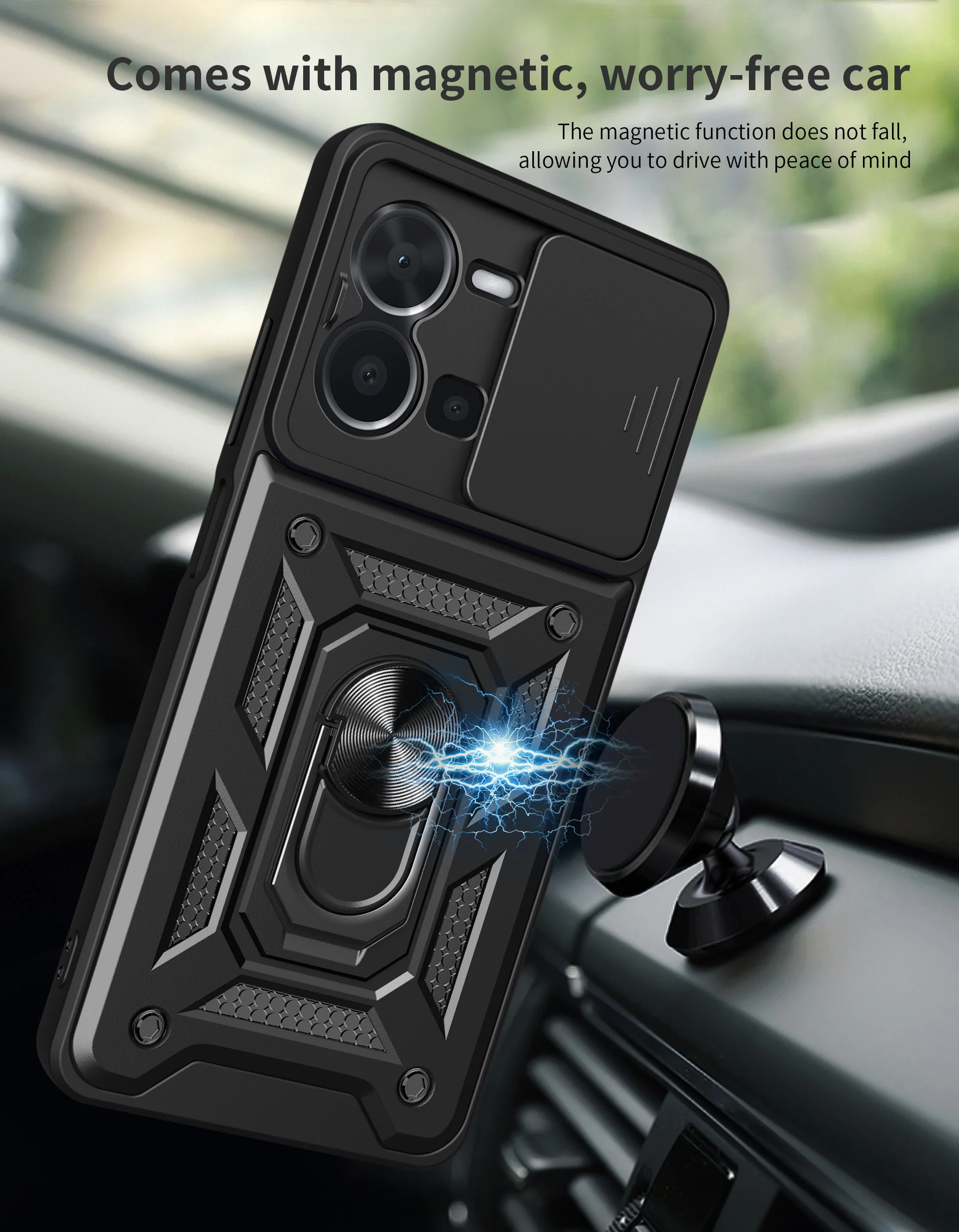 Lens Protection Anti-fall Anti-violence Bracket Ring Phone Case Push Pull Push Window Suitable For Vivo Y35 V23e Y16 4g
Lens Protection Anti-fall Anti-violence Bracket Ring Phone Case Push Pull Push Window Suitable For Vivo Y35 V23e Y16 4g