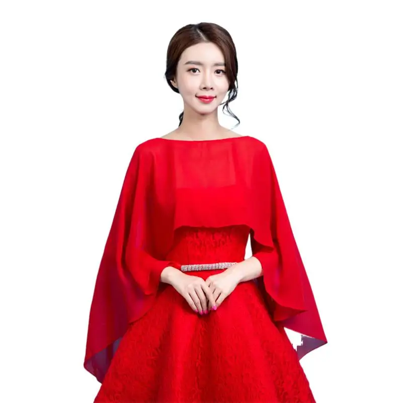 

2024 Summer Elegant Women Shawl Capes Lady 9 Color Solid Chiffon Wraps Beach Party Coats Tops blusa feminina