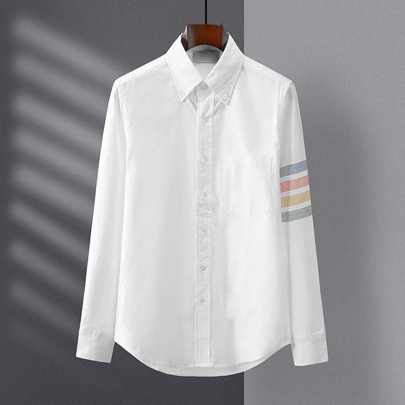 TB THOM Top Womoen 2023 Spring Fashion Brand Shirt For Men Colorful Stripes Tops Casual Cotton Oxford Slim Formal Shirt
TB THOM Top Womoen 2023 Spring Fashion Brand Shirt For Men Colorful Stripes Tops Casual Cotton Oxford Slim Formal Shirt