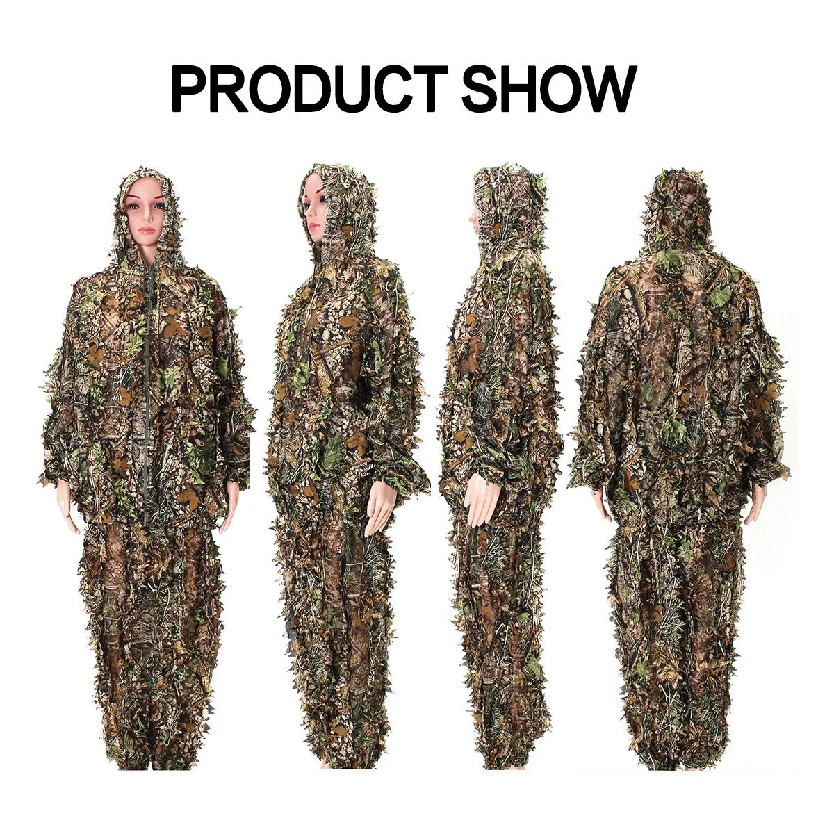 Hunting Ghillie Suit Durable CS Shooting Suit Breathable Tactical Military Combat Clothes Set Adult 3D Leaves Bionic Camouflage
Hunting Ghillie Suit Durable CS Shooting Suit Breathable Tactical Military Combat Clothes Set Adult 3D Leaves Bionic Camouflage