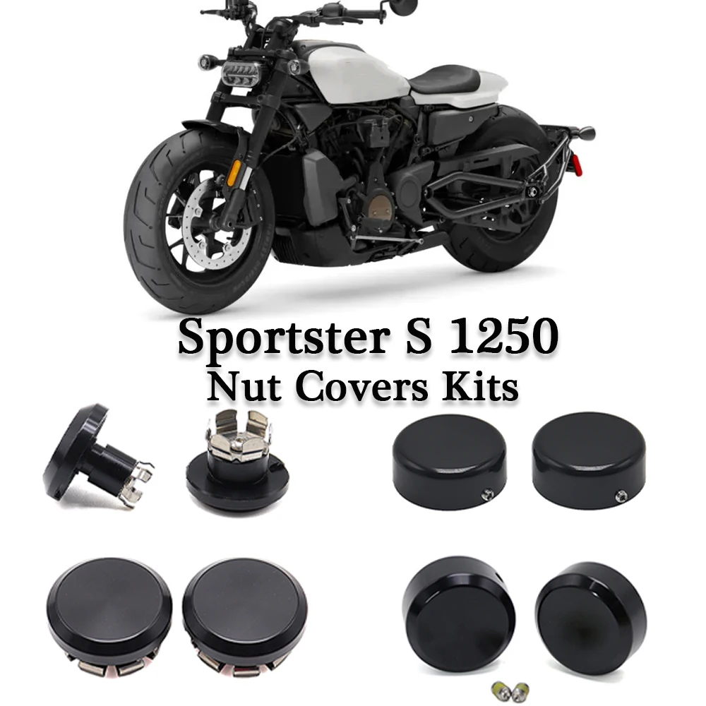 

SportsterS Motorcycle Nut Covers Kits For Sportster S 1250 RH1250S Accessories Front Rear Axle Nut Covers Upper Fork Stem Covers