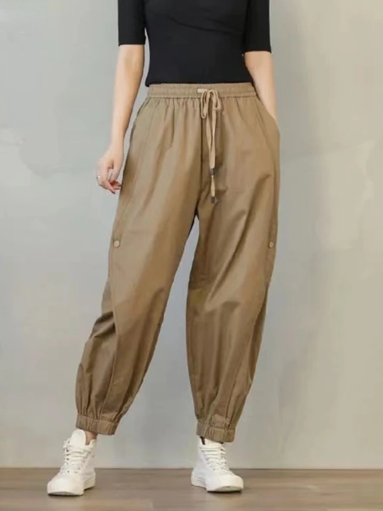 Pants Women New Spring Summer Fashion Casual Trousers Women's Drawstring Elastic Waist Radish Pants Overalls Harem Sweatpants
Pants Women New Spring Summer Fashion Casual Trousers Women's Drawstring Elastic Waist Radish Pants Overalls Harem Sweatpants