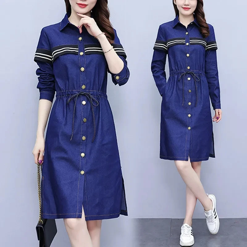 Denim Shirt Dress Women 2023 Spring Autumn New Trend Fashion Loose Versatile Jeans Dresses Female Large Size Long Casual Skirt
Denim Shirt Dress Women 2023 Spring Autumn New Trend Fashion Loose Versatile Jeans Dresses Female Large Size Long Casual Skirt