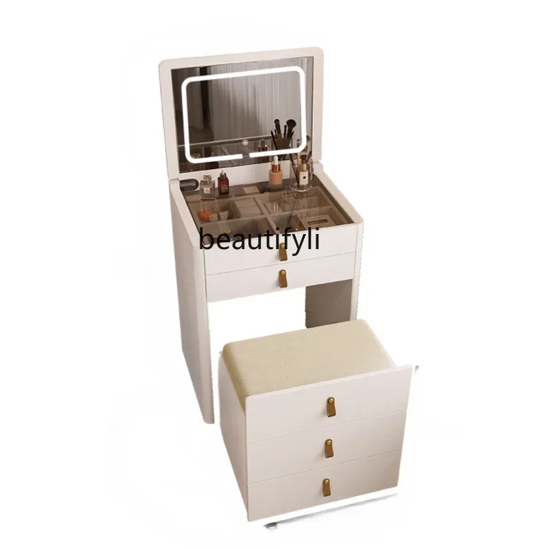 Cream Bedside Table Dresser Storage Integrated Bedroom Simple Modern Bedroom Flip Makeup Table drawer furniture
Cream Bedside Table Dresser Storage Integrated Bedroom Simple Modern Bedroom Flip Makeup Table drawer furniture