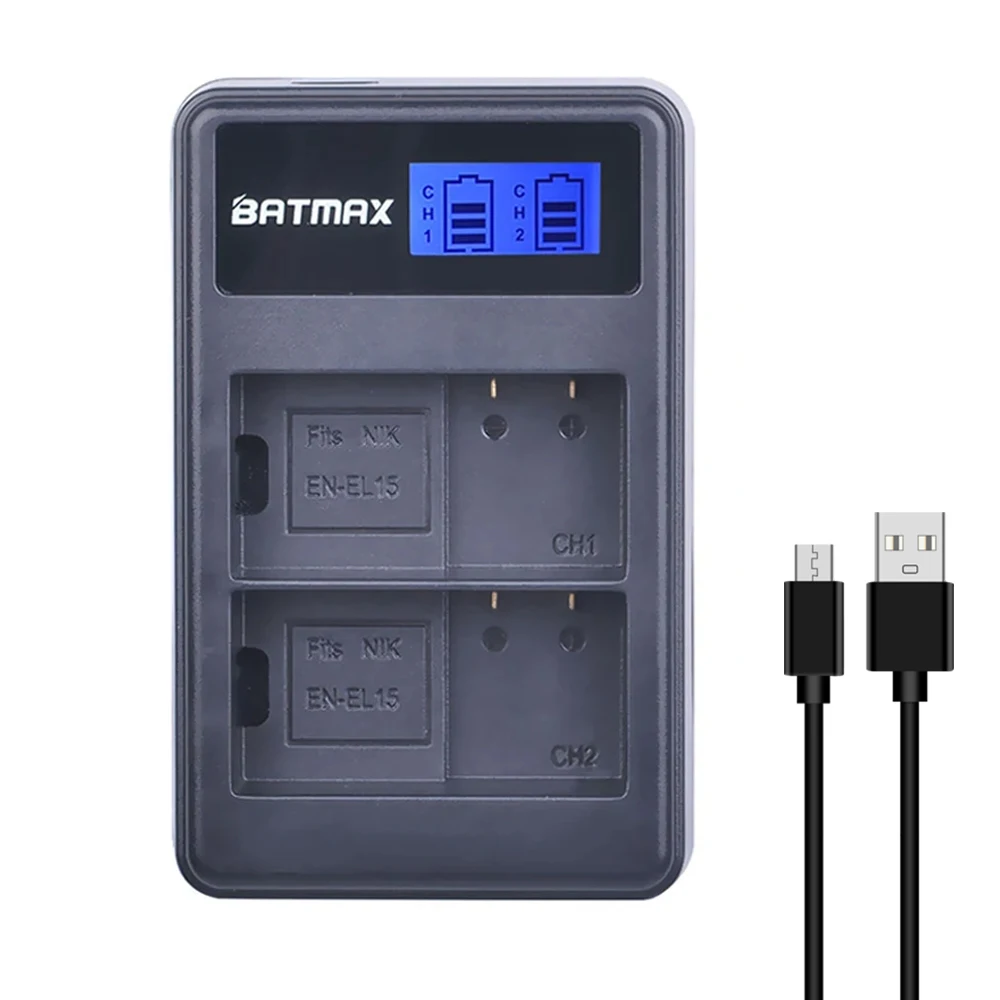 LCD Display EN-EL15 Rechargeable Li-ion Battery Charger with USB Cable for Nikon 1 V1 D600 D610 D750 D800 D810 D810A Cameras
LCD Display EN-EL15 Rechargeable Li-ion Battery Charger with USB Cable for Nikon 1 V1 D600 D610 D750 D800 D810 D810A Cameras