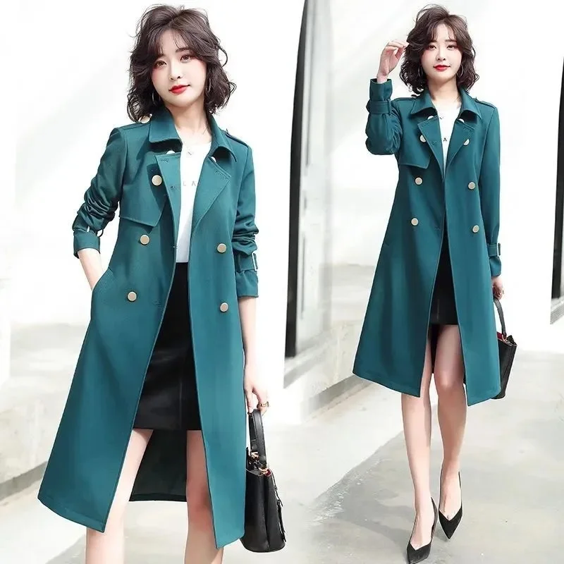 Trench Coats Women Spring Autumn New Korean Classic Double Breasted University Style Medium Length Female Windbreakers Tops 3XL
Trench Coats Women Spring Autumn New Korean Classic Double Breasted University Style Medium Length Female Windbreakers Tops 3XL